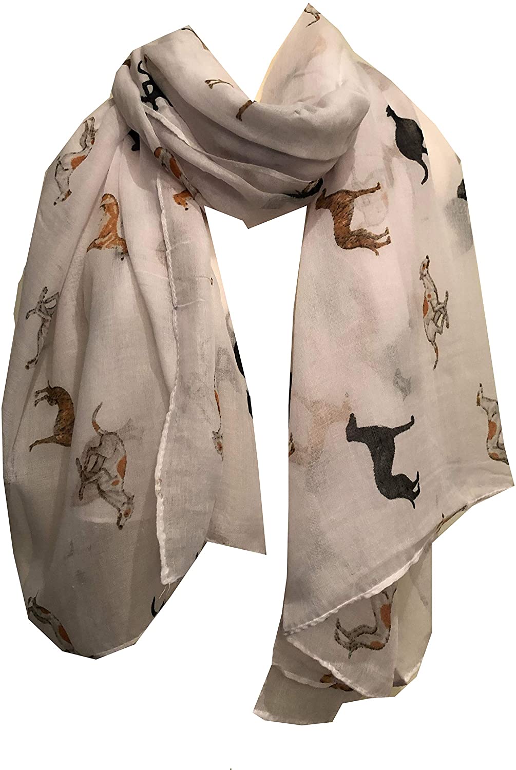 Ladies Scarf with Different Coloured Greyhound,