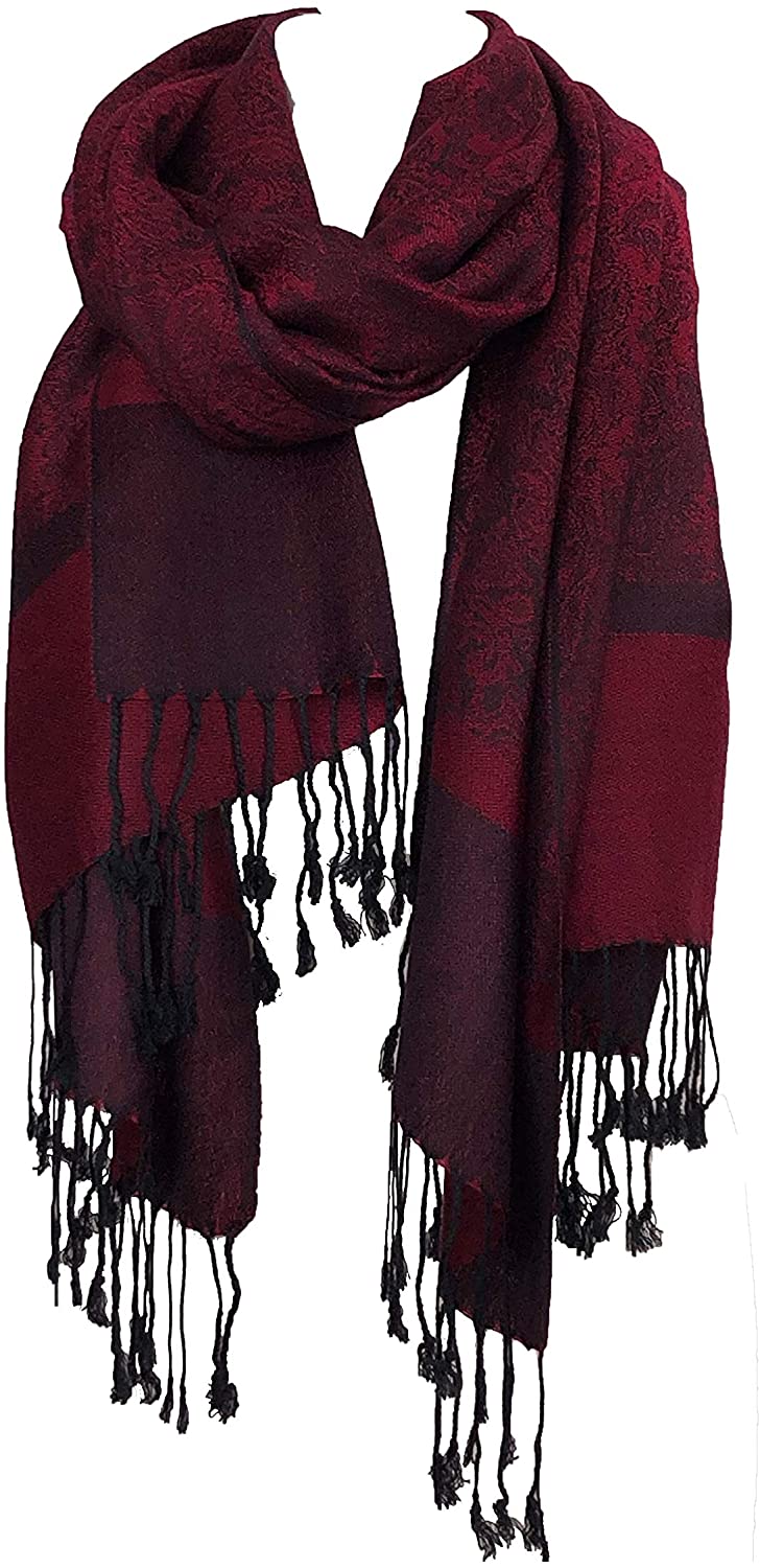 Red/Black Pashmina Style Scarf, Lovely Soft - Lovely Summer wrap, Fantastic Gift