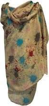 Load image into Gallery viewer, Pamper Yourself Now Beige with Multi Coloured Splashes Scarf/wrap
