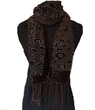 Load image into Gallery viewer, Velvet brown scarf for women
