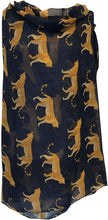 Load image into Gallery viewer, Navy cheetah long soft ladies scarf/wrap. Great present for mum, sister, girlfriend or wife.
