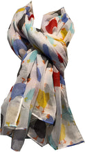 Load image into Gallery viewer, Pamper Yourself Now White with Different Coloured Chickens/Hen Design Ladies Long Soft Scarf
