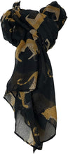 Load image into Gallery viewer, Black cheetah long soft ladies scarf/wrap. Great present for mum, sister, girlfriend or wife.
