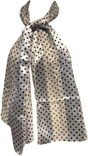 Load image into Gallery viewer, Pamper Yourself Now White with Black Small spot Thin Pretty Scarf. Lovely with Any Outfit
