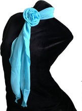 Load image into Gallery viewer, Pamper Yourself Now Plain Light Blue Small Scarf with Clip
