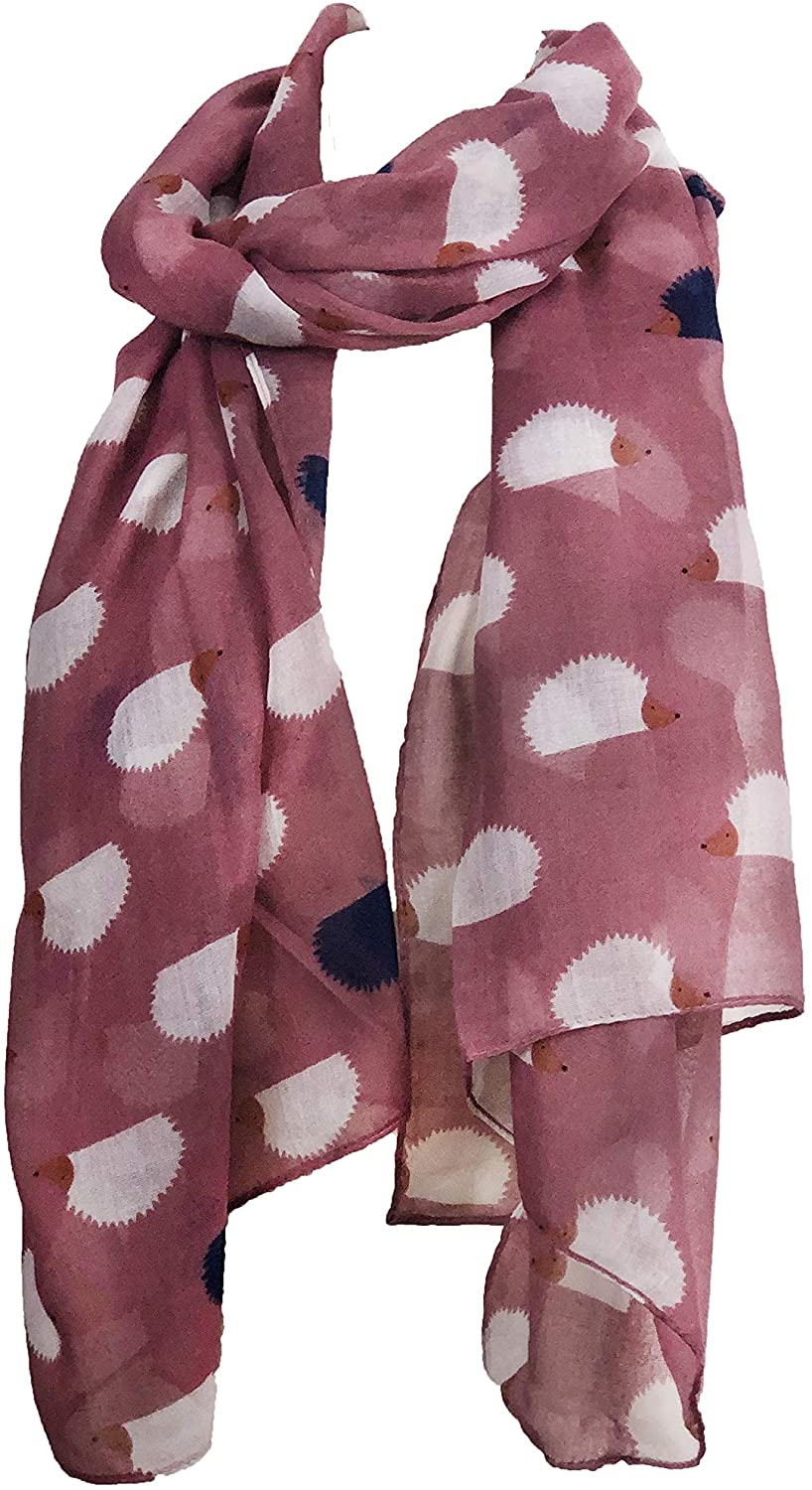 Pamper Yourself Now Pink with White and Blue Hedgehog Scarf, Great Present/Gifts.