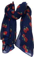 Load image into Gallery viewer, Pamper Yourself Now Blue Strawberry Scarf Lovely Soft Scarf

