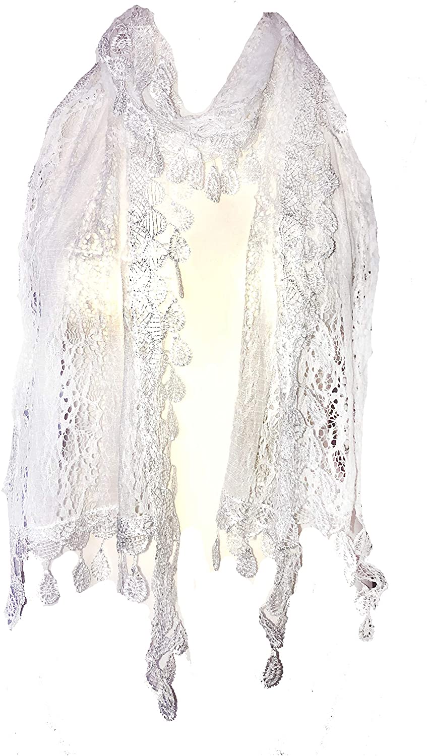 Pamper yourself White Leaf Lace Scarf