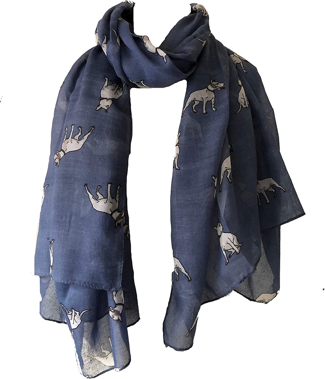 Blue English bulldog scarf