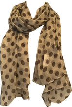Load image into Gallery viewer, Pamper Yourself Now Beige with Brown Big spot Scarf/wrap
