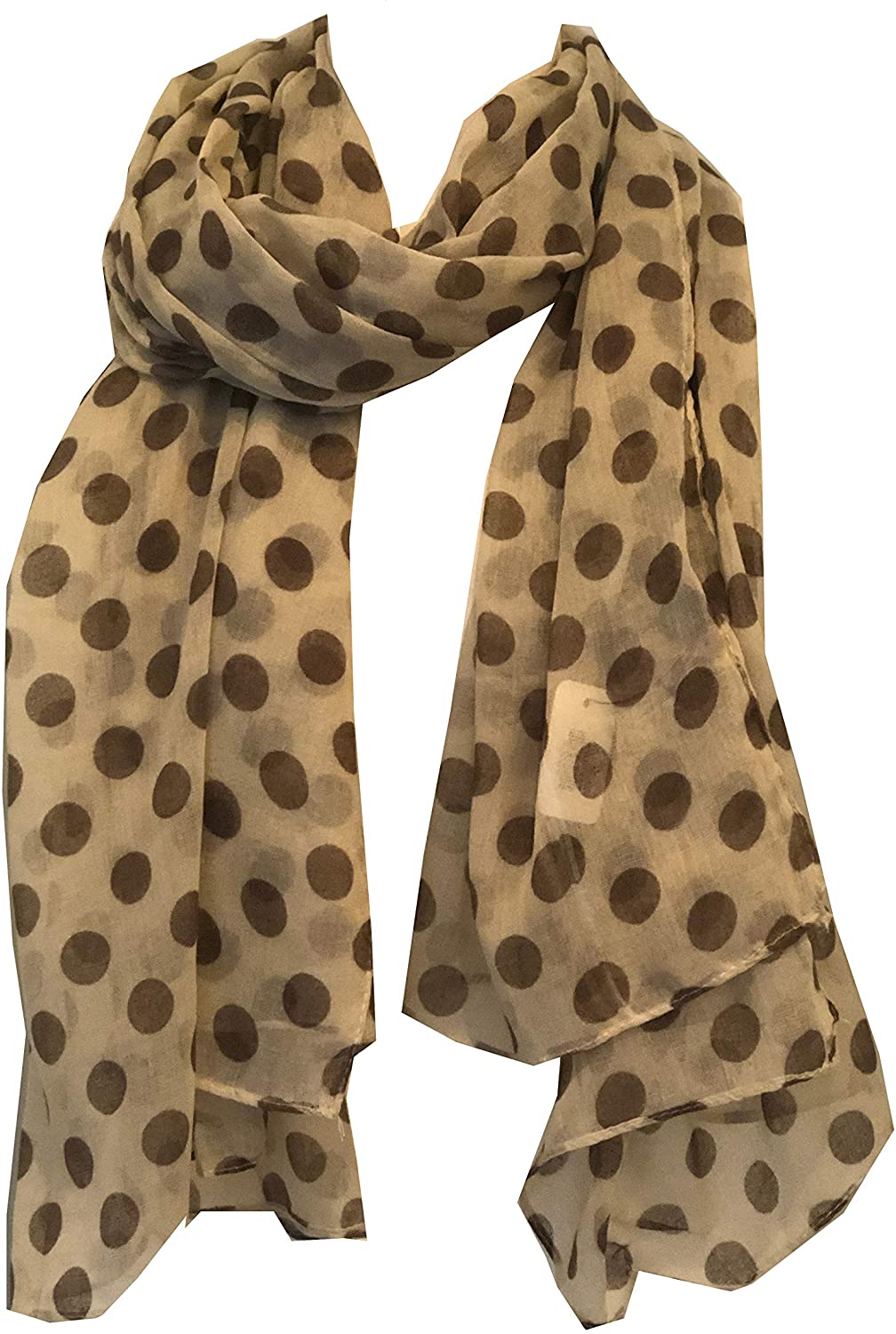 Pamper Yourself Now Beige with Brown Big spot Scarf/wrap