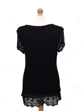 Load image into Gallery viewer, Pamper Yourself Now ltd Ladies Black Crochet lace Short Sleeve top.Made in Italy (AA18)

