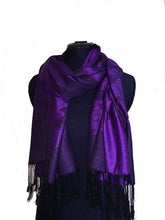 Load image into Gallery viewer, Purple with black butterflies Pashmina Style Scarf Lovely Summer wrap
