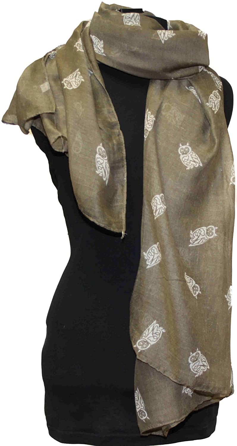 Pamper Yourself Now Women's owl Print Scarf Wraps Shawl Soft Scarves, Great for owl Lovers Ladies Gift,