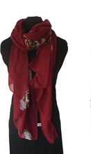 Load image into Gallery viewer, Ladies St bernard dog design long thick Scarf, great present/gifts (red)
