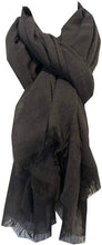 Load image into Gallery viewer, Pamper Yourself Now Dark Grey Plain Soft Long Scarf/wrap with Frayed Edge
