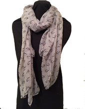 Load image into Gallery viewer, Pamper Yourself Now Grey with Black Glasses/Spectacles Design Long Scarf
