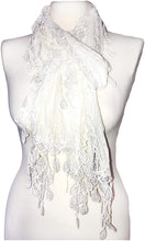 Load image into Gallery viewer, Pamper yourself White Leaf Lace Scarf
