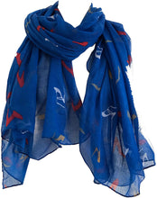 Load image into Gallery viewer, Pamper Yourself Now Blue high Heels Pattern Long Scarf, Soft Ladies Fashion London
