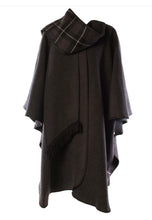 Load image into Gallery viewer, Grey Reversible cape/ wrap
