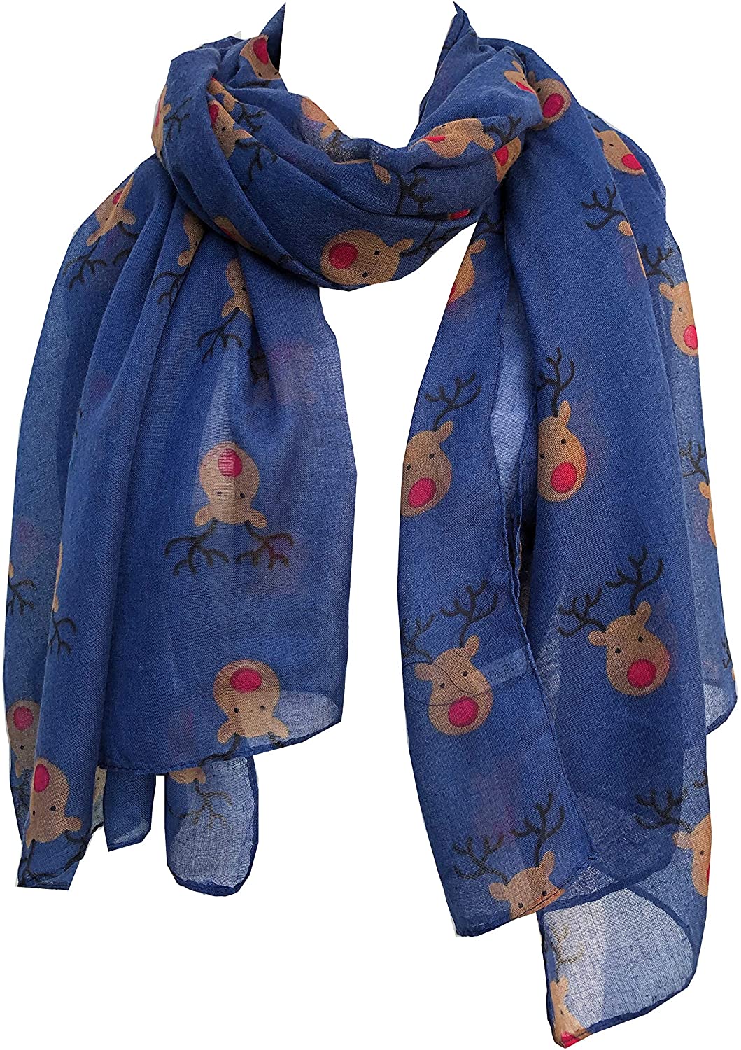 Pamper Yourself Now Navy red Nose Rudolph Reindeer Christmas Long