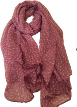 Load image into Gallery viewer, Pamper Yourself Now Purple with White Small Star Design Long Scarf
