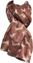 Load image into Gallery viewer, Pink with white dachshund scarf

