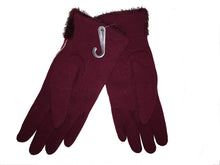 Load image into Gallery viewer, G1423 Red with red stripes design ladies Gloves. One size
