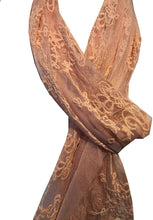 Load image into Gallery viewer, Pamper Yourself Now Peach Pretty lace Soft Long Scarf
