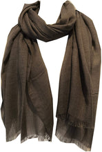 Load image into Gallery viewer, Pamper Yourself Now Dark Grey Plain Soft Long Scarf/wrap with Frayed Edge

