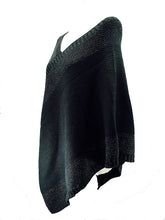 Load image into Gallery viewer, Pamper Yourself Now Grey with Silver Thread V Neck Poncho
