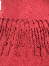 Load image into Gallery viewer, Plain red chunky super soft scarf with chunky tassels
