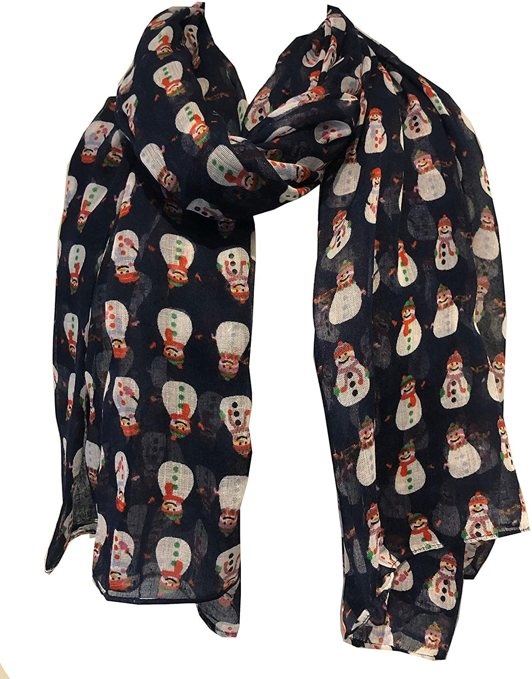 Blue Snowman Design Ladies Scarf. Great Christmas Scarf/wrap Lovely Present.