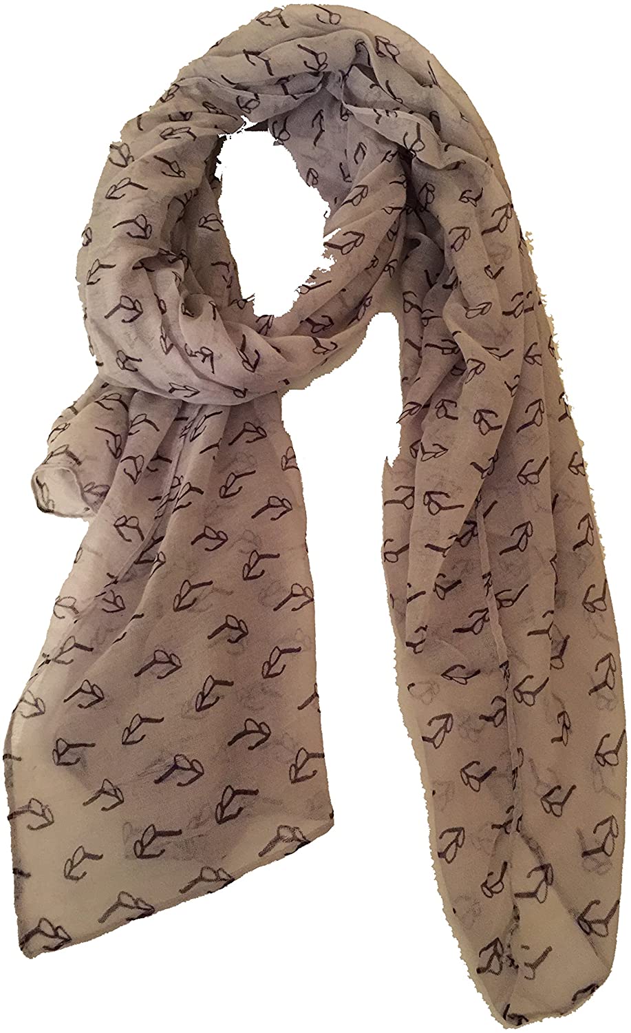 Pamper Yourself Now Grey with Black Glasses/Spectacles Design Long Scarf