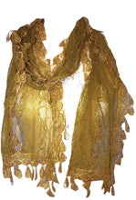 Load image into Gallery viewer, Pamper yourself Mustard Leaf Lace Scarf
