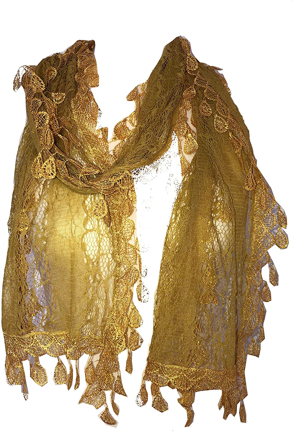 Pamper yourself Mustard Leaf Lace Scarf