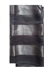 Load image into Gallery viewer, Plain Dark Grey Faux Chiffon and Satin Style Striped Scarf Thin Pretty Scarf Great for Any Outfit
