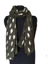 Load image into Gallery viewer, Pamper Yourself Now Green Silver Penguin Long Soft Scarf
