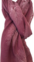 Load image into Gallery viewer, Pamper Yourself Now Plum with White Sun Rays Scarf/wrap
