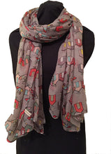 Load image into Gallery viewer, Pamper Yourself Now Grey Beach hut Design Long Scarf
