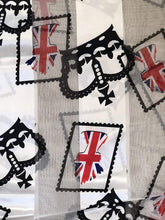 Load image into Gallery viewer, cream with black crown and union jack scarf
