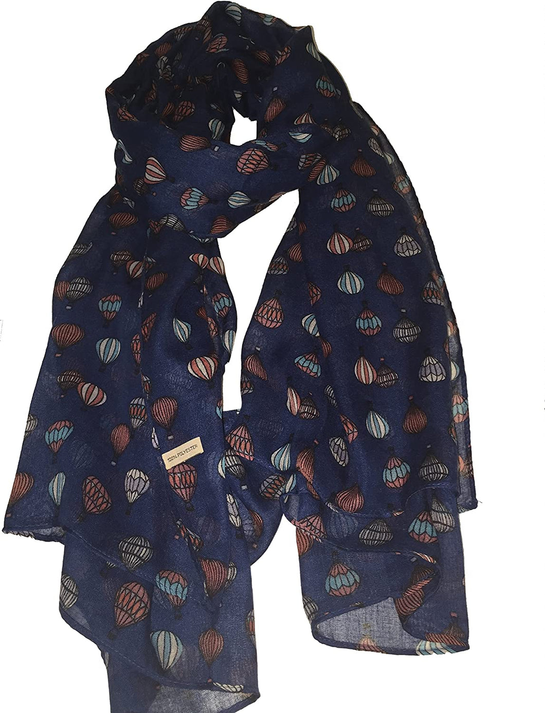 Pamper Yourself Now Navy Blue with Different Coloured air Balloons Scarf/wrap