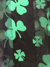 Load image into Gallery viewer, Pamper Yourself Now Big Black with Green Four Leaf Clover Scarf Thin Pretty Scarf

