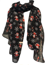 Load image into Gallery viewer, Black father Christmas ladies scarf great present/gift.
