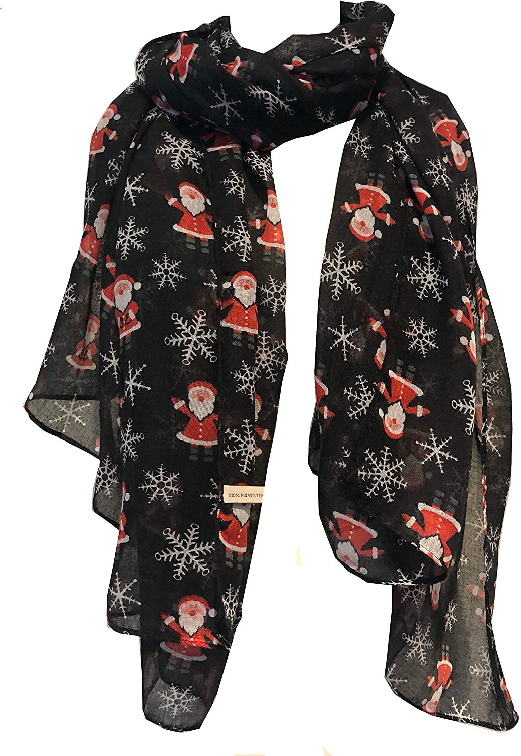 Black father Christmas ladies scarf great present/gift.