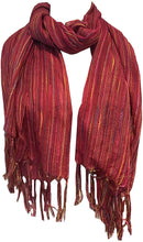 Load image into Gallery viewer, Pamper Yourself Now Dark Pink Multi Coloured Striped Ladies Scarf/wrap
