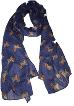 Load image into Gallery viewer, Pamper Yourself Now Blue Rudolph Reindeer Christmas Long Scarf
