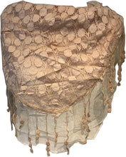 Load image into Gallery viewer, Pamper Yourself Now Beige Circle lace with Chiffon Edge Design Triangle Scarf
