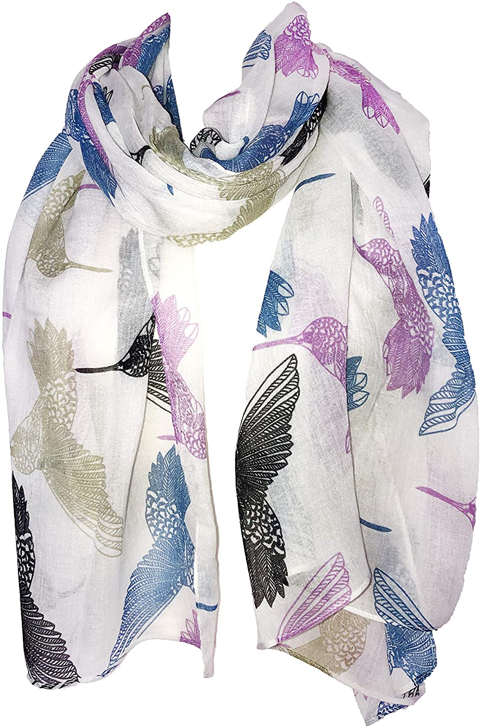 Pamper Yourself Now Creamy White Hummingbird Scarf Lovely Soft Scarf