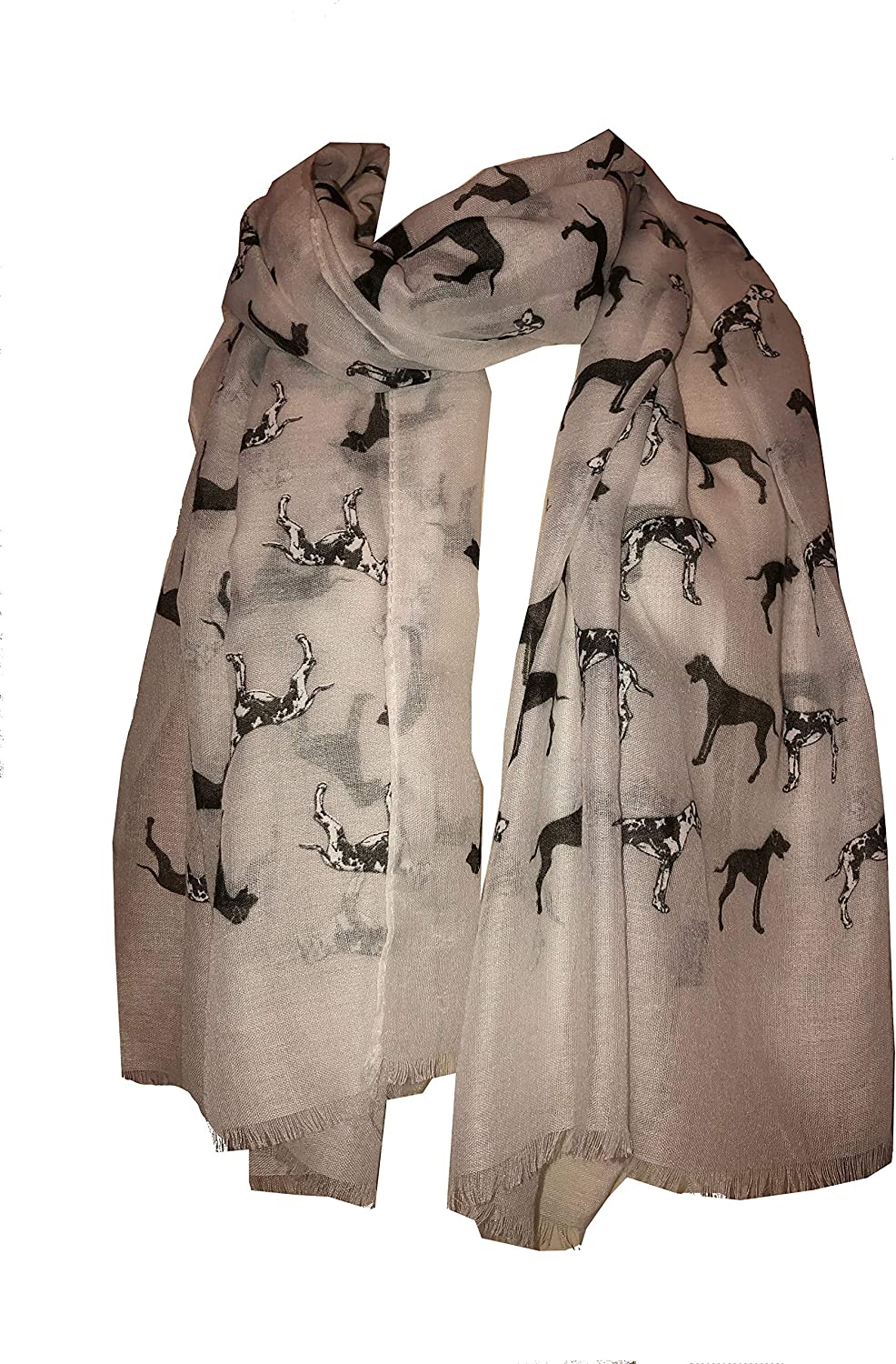 Pamper Yourself Now Great Dane Dog Long Ladies Scarf with Frayed Edge. Great Gift/Present.